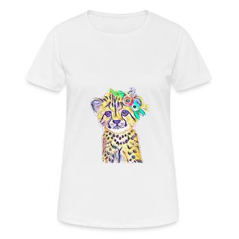 guépard - T-shirt respirant Femme - blanc - Devant - AI Model Female 172 dark (172cm)