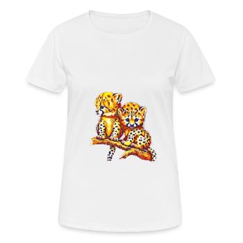 Guépards - T-shirt respirant Femme - blanc - Devant - AI Model Female 172 dark (172cm)