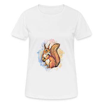 Eichhörnchen - Frauen T-Shirt atmungsaktiv - Weiß - Vorne - AI Model Female 172 dark (172cm)