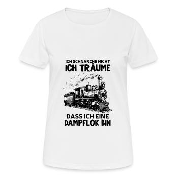 Lokomotive Zug Dampflok Gleis Eisenbahn - Frauen T-Shirt atmungsaktiv - Weiß - Vorne - AI Model Female 172 dark (172cm)