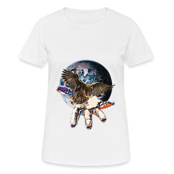 Adler - Frauen T-Shirt atmungsaktiv - Weiß - Vorne - AI Model Female 172 dark (172cm)