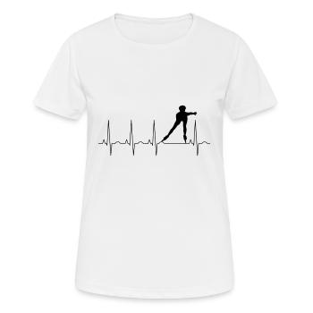 Mein Herz schlägt für Inline-Skating - Frauen T-Shirt atmungsaktiv - Weiß - Vorne - AI Model Female 172 dark (172cm)