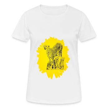 Geparden - Frauen T-Shirt atmungsaktiv - Weiß - Vorne - AI Model Female 172 dark (172cm)