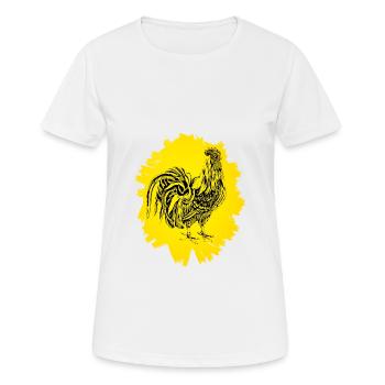 Hahn - Frauen T-Shirt atmungsaktiv - Weiß - Vorne - AI Model Female 172 dark (172cm)