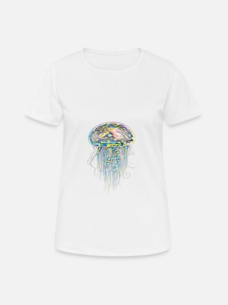 Qualle - Frauen T-Shirt atmungsaktiv - Weiß