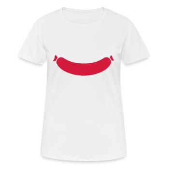 Saucisse - T-shirt respirant Femme - blanc - Devant - AI Model Female 172 dark (172cm)