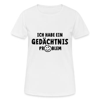 J’ai un problème de mémoire. Alzheimer, démence. - T-shirt respirant Femme - blanc - Devant - AI Model Female 172 dark (172cm)