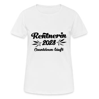 Rentner 2028 Countdown läuft Rente 2028 Ruhestand - Frauen T-Shirt atmungsaktiv - Weiß - Vorne - AI Model Female 172 dark (172cm)