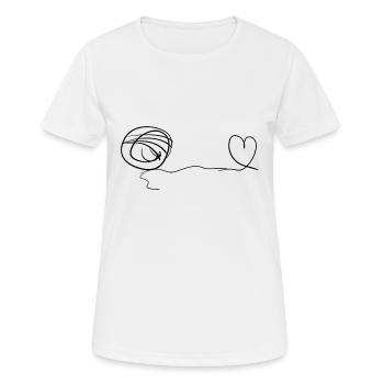 linie faden herz liebe schleife - Frauen T-Shirt atmungsaktiv - Weiß - Vorne - AI Model Female 172 dark (172cm)