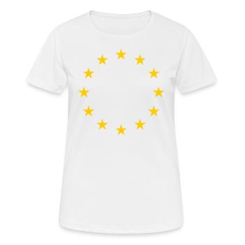 Europa Flagge - Frauen T-Shirt atmungsaktiv - Weiß - Vorne - AI Model Female 172 dark (172cm)
