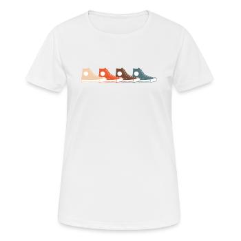 Vintage Schuh-Komposition - Frauen T-Shirt atmungsaktiv - Weiß - Vorne - AI Model Female 172 dark (172cm)