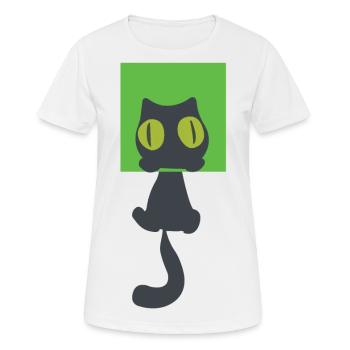 petit chaton noir - T-shirt respirant Femme - blanc - Devant - AI Model Female 172 dark (172cm)