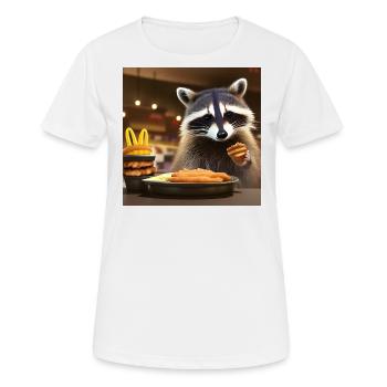 Waschbär im Fastfood Restaurant - Frauen T-Shirt atmungsaktiv - Weiß - Vorne - AI Model Female 172 dark (172cm)