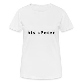 später - Frauen T-Shirt atmungsaktiv - Weiß - Vorne - AI Model Female 172 dark (172cm)
