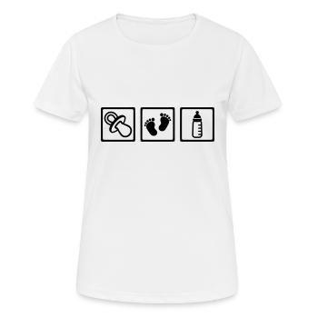 Baby - Frauen T-Shirt atmungsaktiv - Weiß - Vorne - AI Model Female 172 dark (172cm)