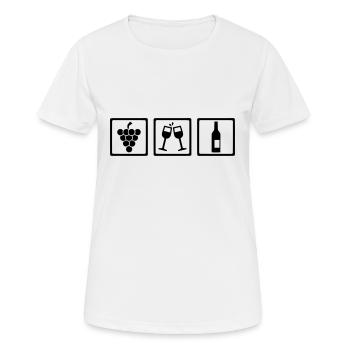 Wein - Frauen T-Shirt atmungsaktiv - Weiß - Vorne - AI Model Female 172 dark (172cm)