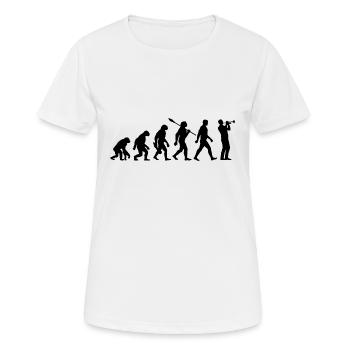 Evolution - Trompete - Musiker - Blasinstrument - Frauen T-Shirt atmungsaktiv - Weiß - Vorne - AI Model Female 172 dark (172cm)