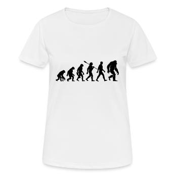 Evolution - Bigfoot - Yeti - Frauen T-Shirt atmungsaktiv - Weiß - Vorne - AI Model Female 172 dark (172cm)