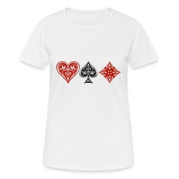 Poker - Frauen T-Shirt atmungsaktiv - Weiß - Vorne - AI Model Female 172 dark (172cm)
