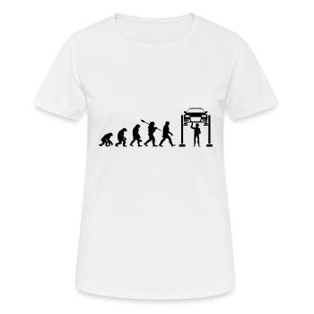 Evolution mécanique - T-shirt respirant Femme - blanc - Devant - AI Model Female 172 dark (172cm)