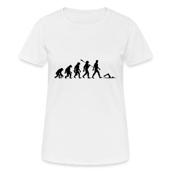 Evolution - Schwimmen - Wassersport - Frauen T-Shirt atmungsaktiv - Weiß - Vorne - AI Model Female 172 dark (172cm)