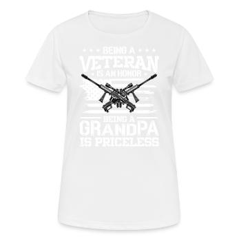 Being a veteran is an honor to be a grandpa - Women's Breathable T-Shirt - white - Front - AI Model Female 172 dark (172cm)