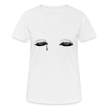 augen dunkel auge träne weinen - Frauen T-Shirt atmungsaktiv - Weiß - Vorne - AI Model Female 172 dark (172cm)