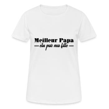 Meilleur papa élu par ma fille - T-shirt respirant Femme - blanc - Devant - AI Model Female 172 dark (172cm)