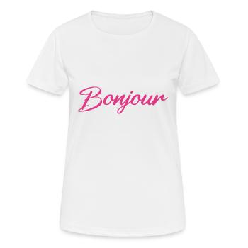 bonjour - T-shirt respirant Femme - blanc - Devant - AI Model Female 172 dark (172cm)
