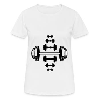 Musculation - Haltérophilie Fitness Workout Gym - T-shirt respirant Femme - blanc - Devant - AI Model Female 172 dark (172cm)