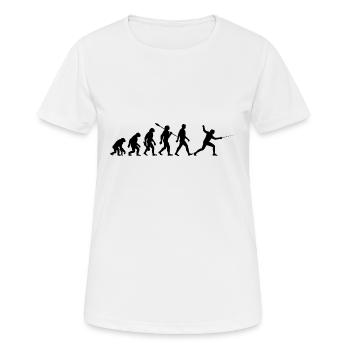 Evolution - Fechten - Fechter - Kampfsport - Frauen T-Shirt atmungsaktiv - Weiß - Vorne - AI Model Female 172 dark (172cm)