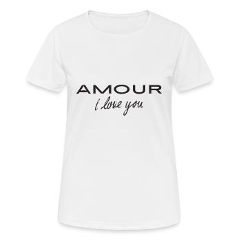 Amour i love you - Women's Breathable T-Shirt - white - Front - AI Model Female 172 dark (172cm)