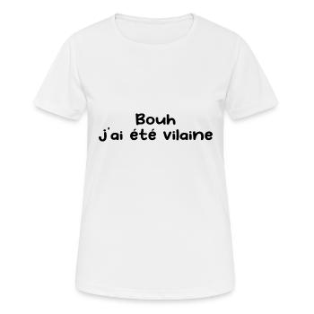 bouh j'ai été vilaine - T-shirt respirant Femme - blanc - Devant - AI Model Female 172 dark (172cm)