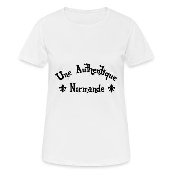 Une Authentique Normande - T-shirt respirant Femme - blanc - Devant - AI Model Female 172 dark (172cm)