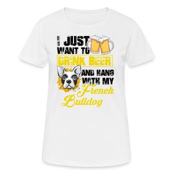 Boire de la bière - T-shirt respirant Femme - blanc - Devant - AI Model Female 172 dark (172cm)