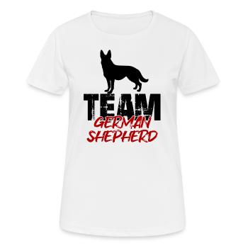 Team Deutscher Schaeferhund - Frauen T-Shirt atmungsaktiv - Weiß - Vorne - AI Model Female 172 dark (172cm)