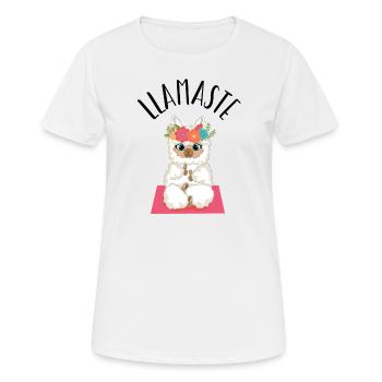 Yoga Lama LLamste - T-shirt respirant Femme - blanc - Devant - AI Model Female 172 dark (172cm)
