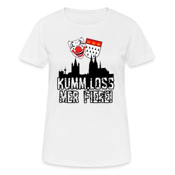 Karneval Kostüm Kölle Alaaf Köln loss mer fiere! - Frauen T-Shirt atmungsaktiv - Weiß - Vorne - AI Model Female 172 dark (172cm)