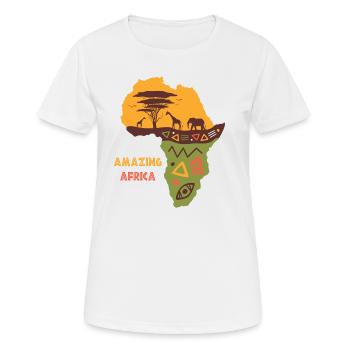 Africa - Frauen T-Shirt atmungsaktiv - Weiß - Vorne - AI Model Female 172 dark (172cm)