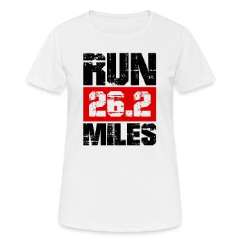 Run 26.2 mile marathon challenge - Women's Breathable T-Shirt - white - Front - AI Model Female 172 dark (172cm)
