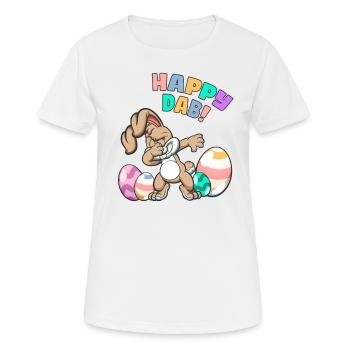 Happy Dab! Osterhase Osterfest - Frauen T-Shirt atmungsaktiv - Weiß - Vorne - AI Model Female 172 dark (172cm)