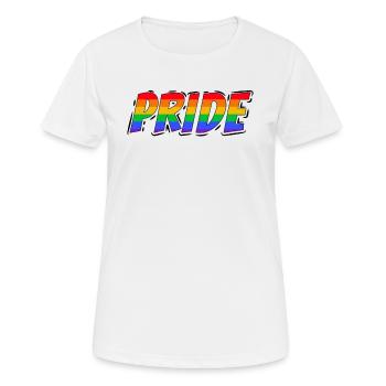 Fier LGBTQ. Déclaration - T-shirt respirant Femme - blanc - Devant - AI Model Female 172 dark (172cm)