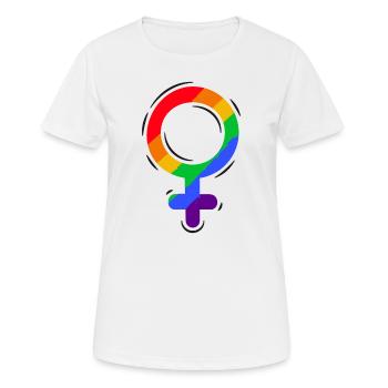 Stolz LGBTQ. Stellungnahme - Frauen T-Shirt atmungsaktiv - Weiß - Vorne - AI Model Female 172 dark (172cm)