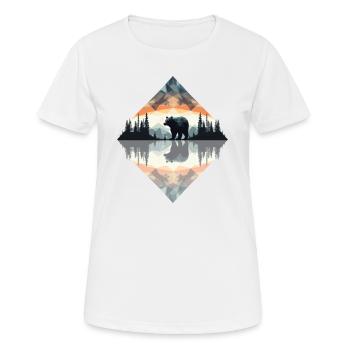 Abstrakter Bär in den Bergen - Frauen T-Shirt atmungsaktiv - Weiß - Vorne - AI Model Female 172 dark (172cm)