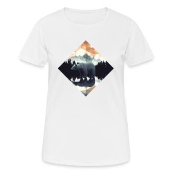 Abstrakter Bär in den Bergen - Frauen T-Shirt atmungsaktiv - Weiß - Vorne - AI Model Female 172 dark (172cm)