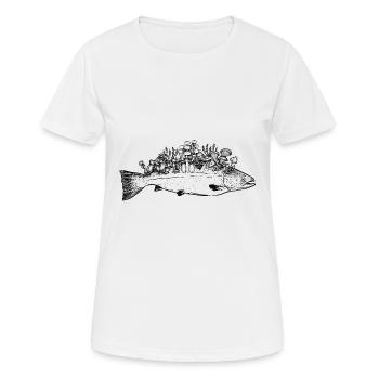 Salmon Farming Mushroom Infestation Salmon Overfishing Salmon - Women's Breathable T-Shirt - white - Front - AI Model Female 172 dark (172cm)