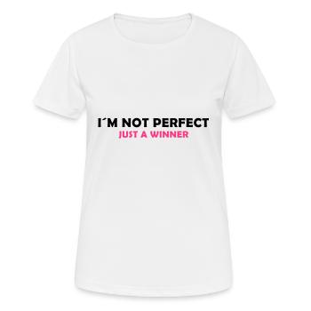 I´m not perfect - just a winner - T-shirt respirant Femme - blanc - Devant - AI Model Female 172 dark (172cm)