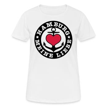Ancre 2c Hambourg Mon coeur d'amour - T-shirt respirant Femme - blanc - Devant - AI Model Female 172 dark (172cm)