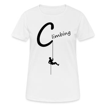 climbing abseilen klettern - Frauen T-Shirt atmungsaktiv - Weiß - Vorne - AI Model Female 172 dark (172cm)