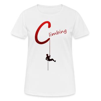 Klettern Kletterer Climbing Abseilen - Frauen T-Shirt atmungsaktiv - Weiß - Vorne - AI Model Female 172 dark (172cm)